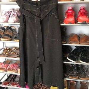 Black button down skirt  with a paper bag waist